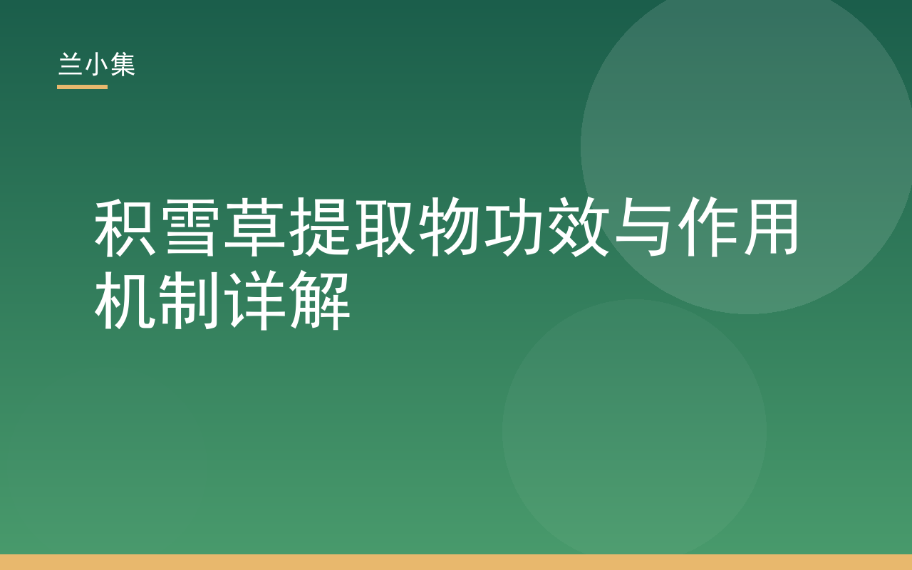 积雪草提取物功效与作用机制详解：舒缓修护、抗炎抗氧化，兰小集成分科普