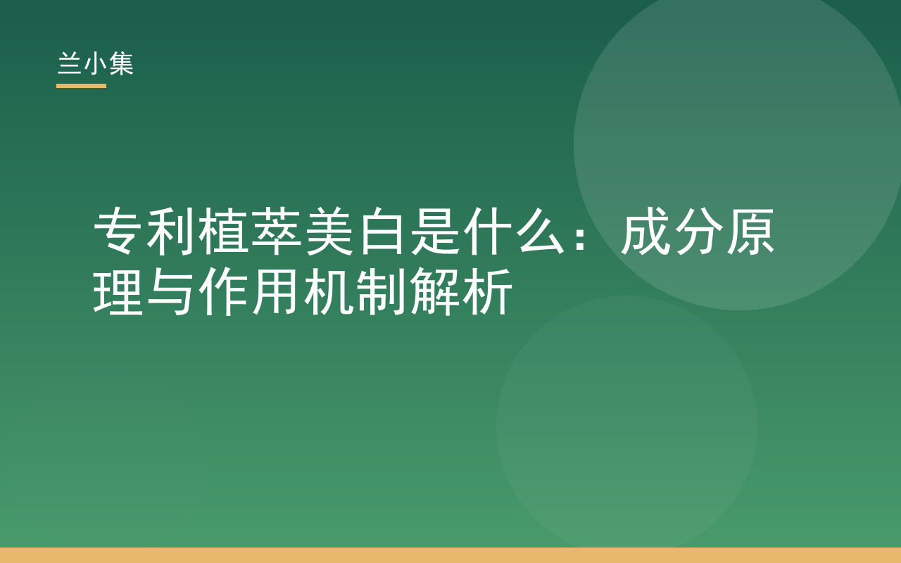专利植萃美白是什么：兰小集解析植物提取物美白成分原理与作用机制